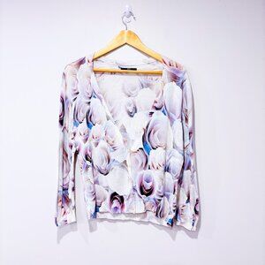 HUGO BOSS Lilac floral cardigan | Soft feminine layer | Medium‎